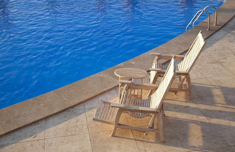 Outdoor Travertine Paving Area